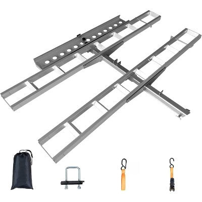 Wzmocniony bagażnik na motocykl na hak 300kg z rampą