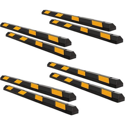 Gumowy odbojnik parkingowy 72" z żółtą taśmą odblaskową (12 szt.)