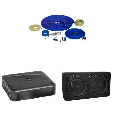 Zestaw subwoofera w obudowie slim z wzmacniaczem i pokrętłem basu