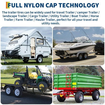 Zestaw 2 opon przyczepowych z felgami 14\", białe