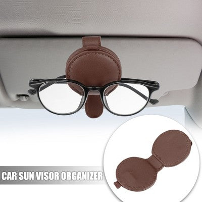 Uchwyt na okulary do osłony przeciwsłonecznej, brązowy