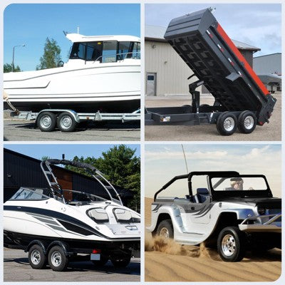 Zestaw 2 opon przyczepowych z felgami 14\", czarne