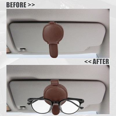 Uchwyt na okulary do osłony przeciwsłonecznej, brązowy