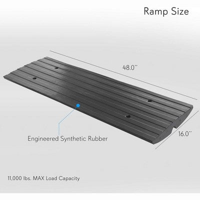 Regulowane rampy krawężnikowe do podjazdu, 3 szt., czarne