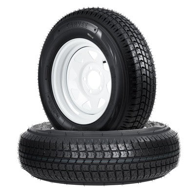 Zestaw 2 opon przyczepowych z felgami 14\", białe